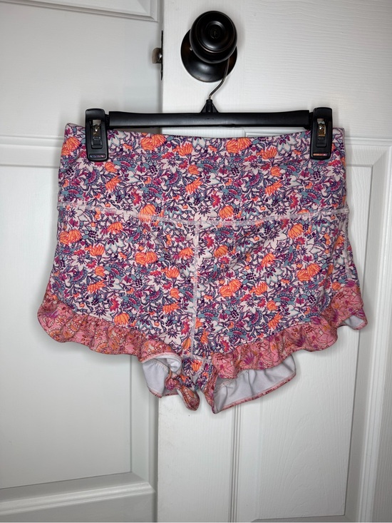 free people movement Pants - Free People Movement Pile All Day Pink Purple Floral Shorts Ruffle Women M